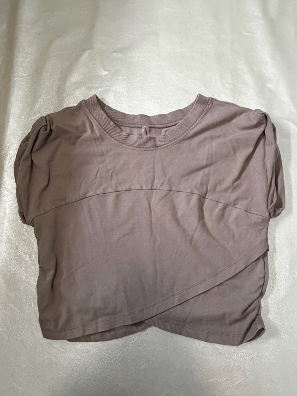 FP Movement by Free People Hot Shot Cross Over Crop Top - Mauve Taupe